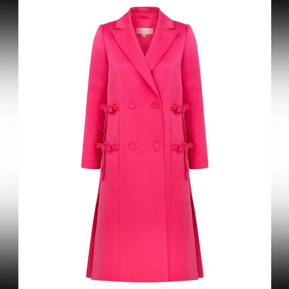 Elegant Machka Pink Double-Breasted Women's Coat